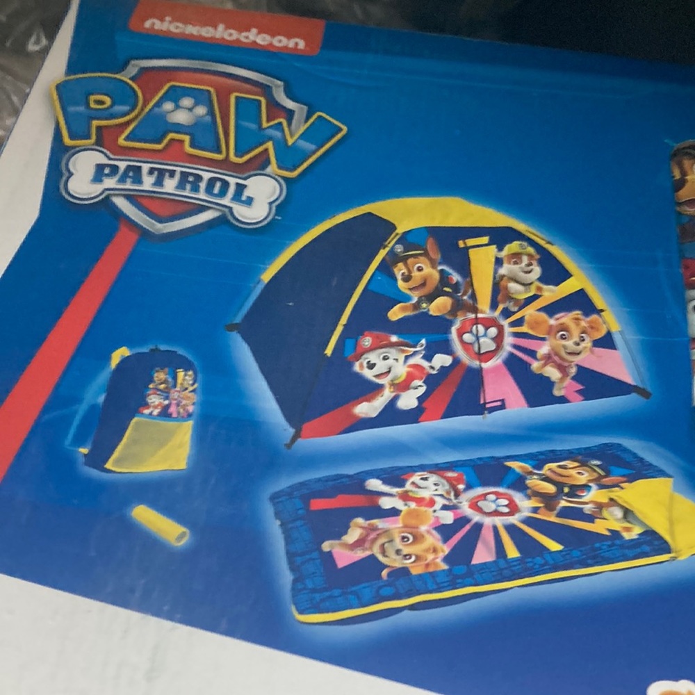 Paw patrol adventure kit tent sleeping bag sling pack and flashlight